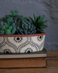 Jenica Oval Terracotta Planter Hand Painted Floral