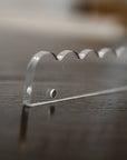 Scallop Mahjong Rack with Magnetic Pushers, Clear Acrylic