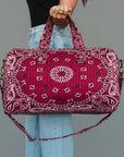 Burgundy Bandana Paisley Duffel Bag
