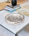 Mother of Pearl Ottoman Tray Decorative Serving 12x12