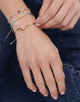 I HEART YOU Bracelet - Emerald/Pink