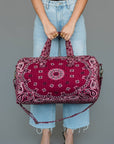 Burgundy Bandana Paisley Duffel Bag
