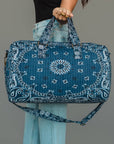 Dark Blue Bandana Paisley Duffel Bag