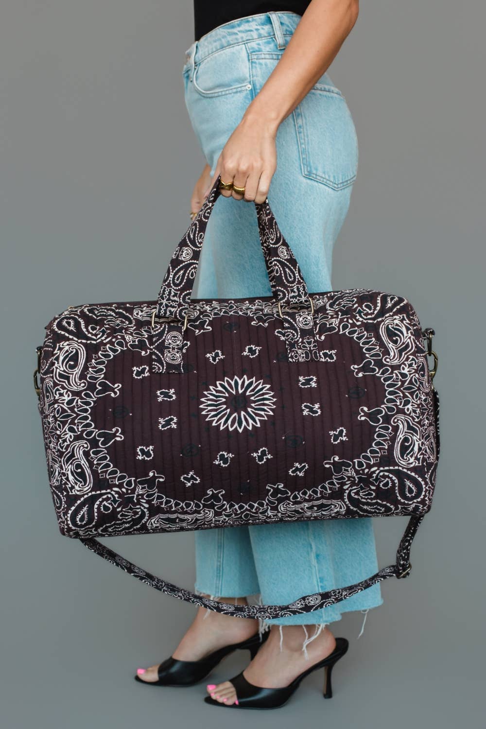 Brown Bandana Paisley Duffel Bag