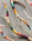 Large Axis Wool Wrapped Deer Antler with Copper