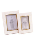 Mukhendu 4x6 Picture Frame - Bone, Brass Inner Edge