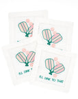 Pickleball Embroidered Cotton Cocktail Napkin Set