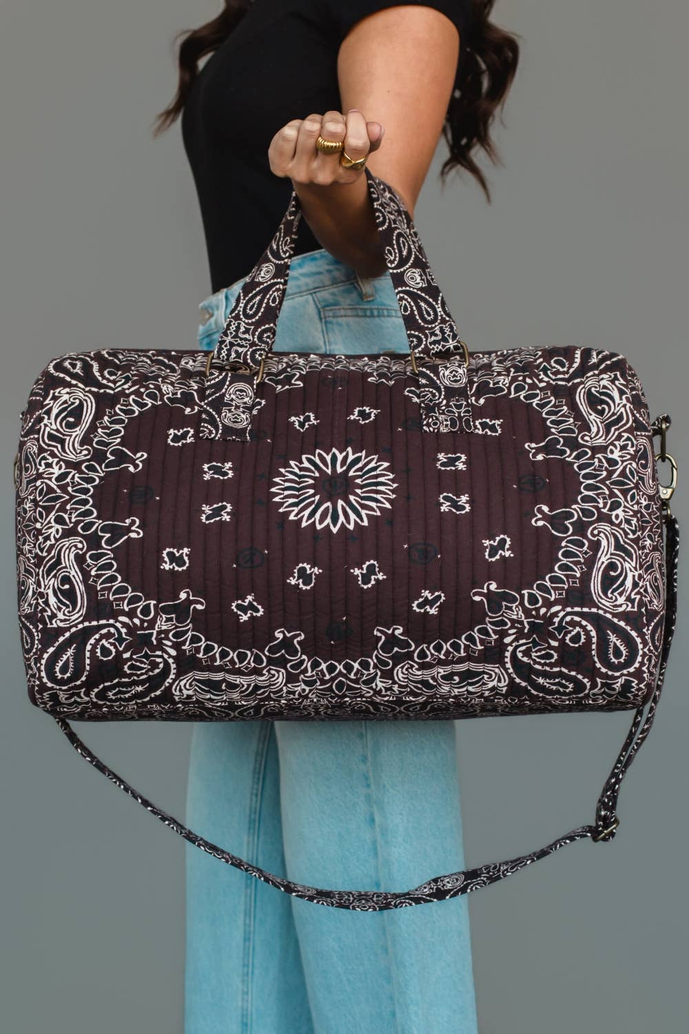 Brown Bandana Paisley Duffel Bag