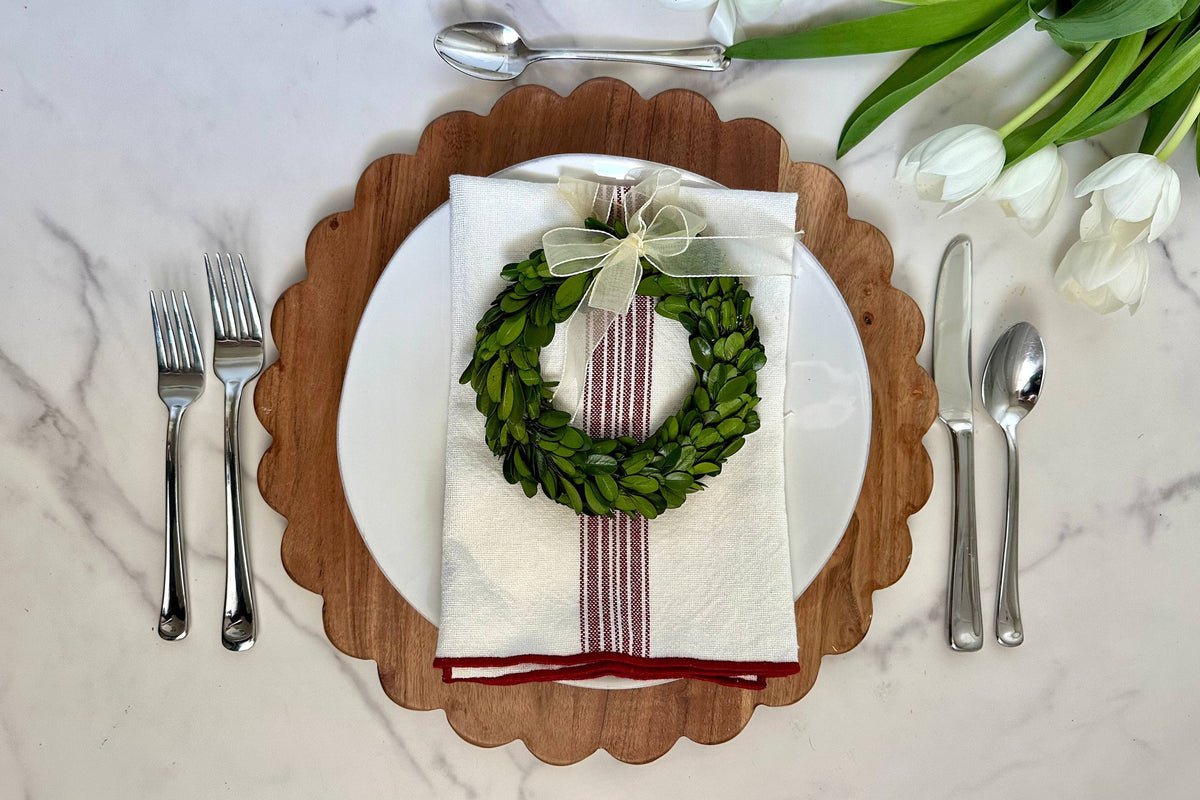 Scalloped Acacia Wood Cutting Board &amp;amp; Charger – Decorative Serving Board