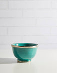 Moroccan Glazed Bowls with Berber Silver Trim- Set of 3