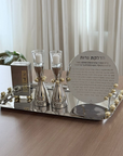 Stainless Steel Serving Tray with Gold Balls