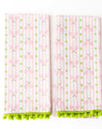 Pink Tennis Stripe Pom-Pom Cotton Towel - Set of 2