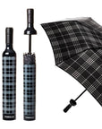 Black Plaid Bottle Umbrella