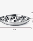 Football Chip and Dip Serving Snack Bowl, Silver Brass
