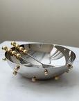 Stainless Steel Bowl With Gold Balls