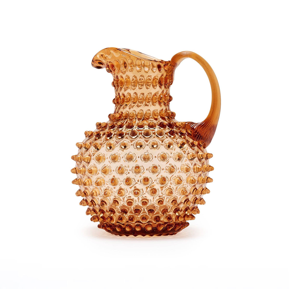 Hobnail Glass Pitcher | Honey Gold | 2L | Vintage Jug