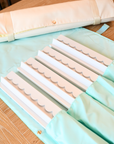 White Scalloped Wooden Mahjong Racks - 20 inches