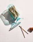 Blue Glass Match Cloche | 100 Match Sticks with Cork Stopper