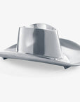 Cowboy Hat Chip and Dip Serving Snack Bowl, Silver Brass