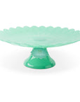 13" Scalloped Daisy Cake Stand - Guava