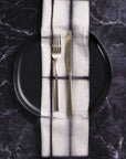Black Cotton Cloth Napkins, Rectangle Design, SET OF 4