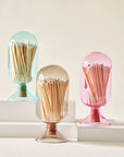 Blue Glass Match Cloche | 100 Match Sticks with Cork Stopper
