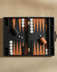 Leather Backgammon Set - Black And Brown