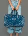 Dark Blue Bandana Paisley Duffel Bag