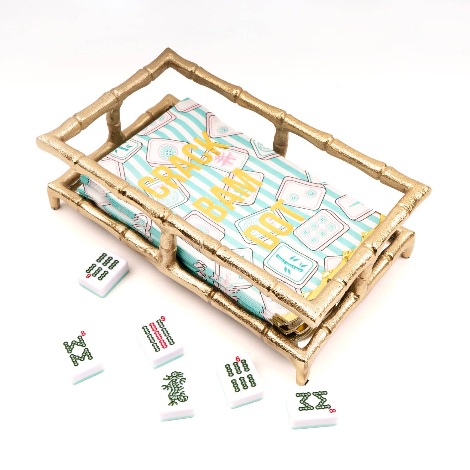 Mahjong Stripe Paper Guest Towels, 16-Count Disposable Pack