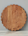 Scalloped Acacia Wood Cutting Board &amp; Charger – Decorative Serving Board
