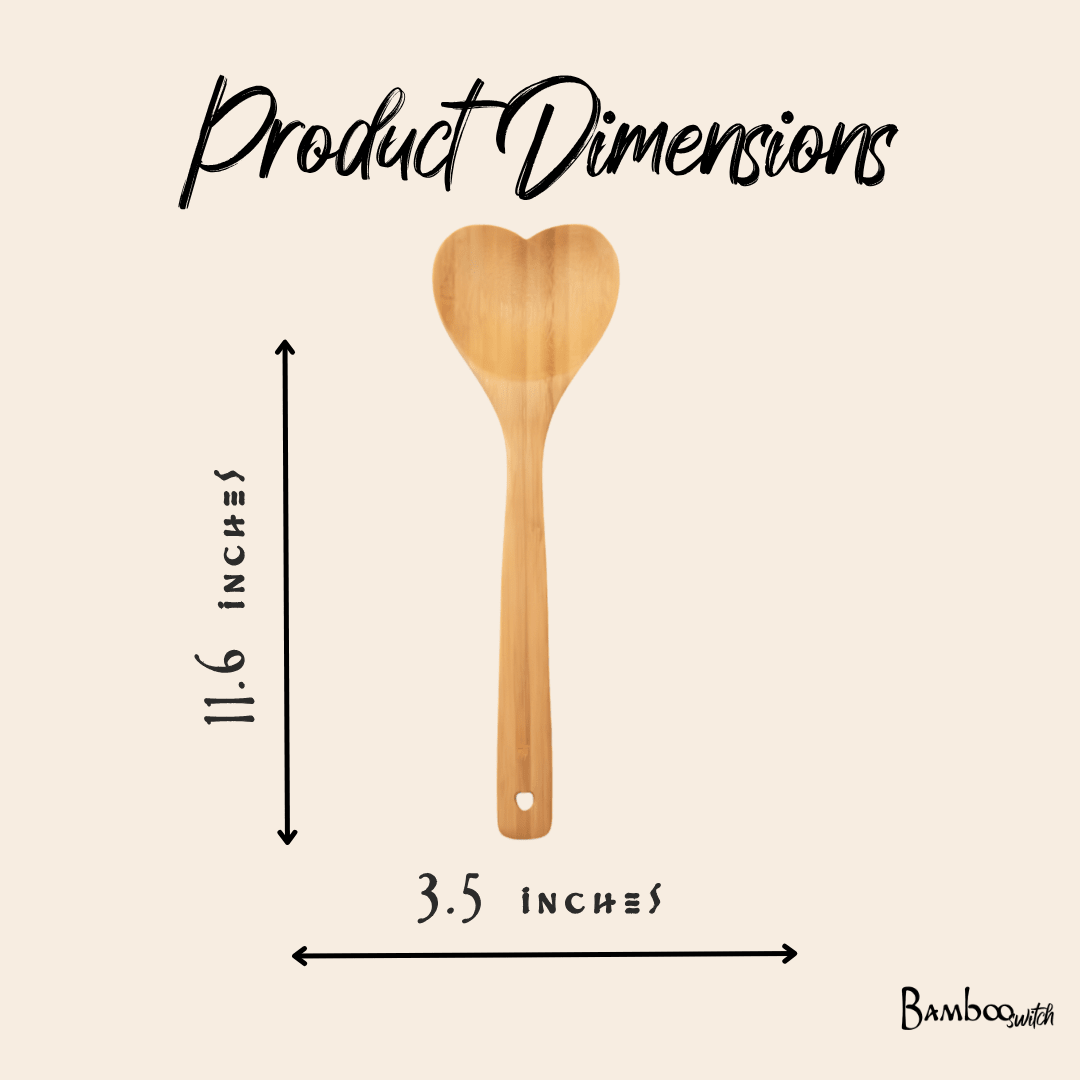 Bamboo Heart-Shaped Cooking Spoon – Sustainable Kitchen Utensil