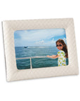 Beige Woven Leather Picture Frame – 5" x 7"