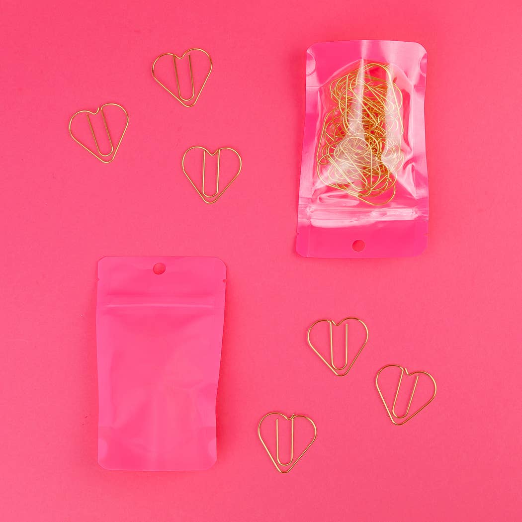 Heart - Unique Gold Plated Paper Clips - Pack of 25