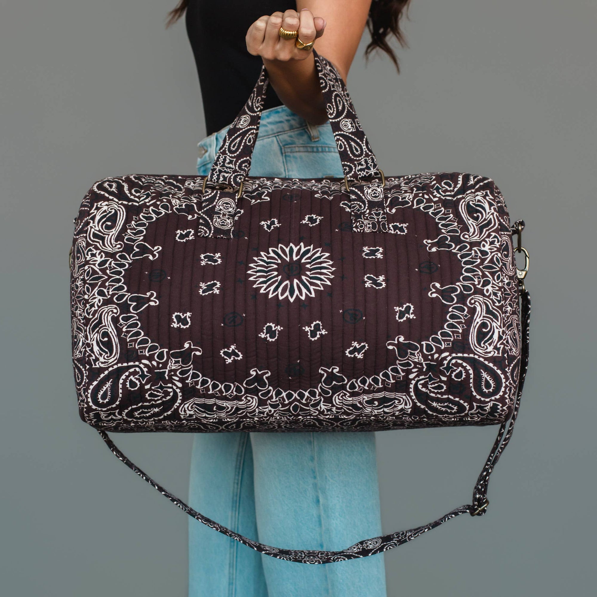 Brown Bandana Paisley Duffel Bag