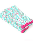 Mahjong Stripe Pom-Pom Cotton Kitchen Towel - Set of 2