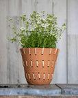 Denver Terracotta Planter Pot Woven Rattan