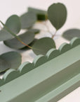 Eucalyptus Green Scalloped Wooden Mahjong Racks - 20 inches