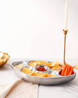 Football Chip and Dip Serving Snack Bowl, Silver Brass