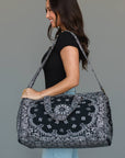 Black Bandana Paisley Duffel Bag