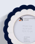 Scalloped Resin Inlay Picture Frame, Blue-White, 4" x 4"