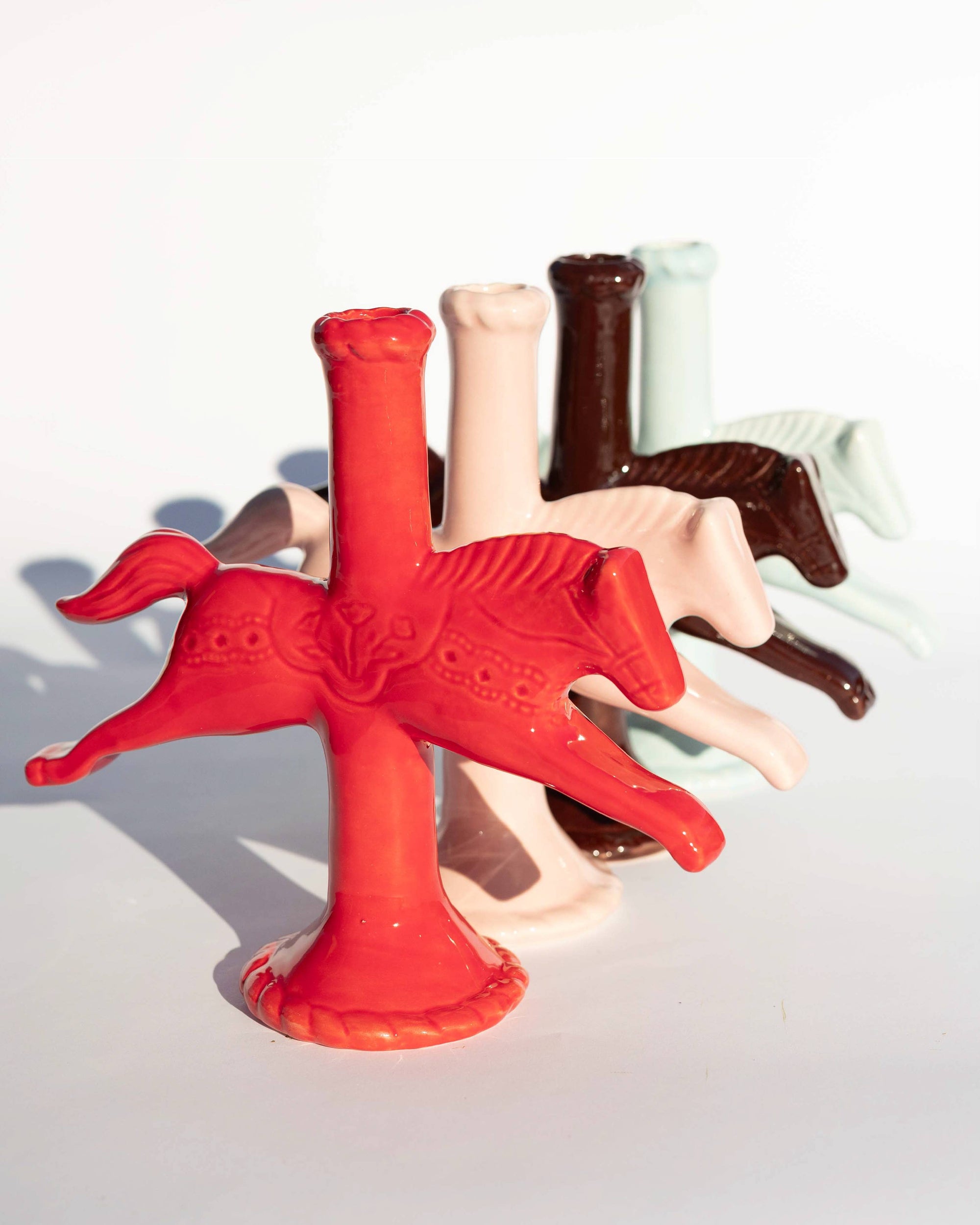 Dala Horse Candlestick Holder | Ruby Red