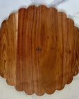Scalloped Acacia Wood Cutting Board &amp; Charger – Decorative Serving Board
