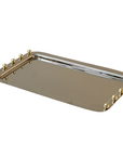 Stainless Steel Serving Tray with Gold Balls