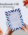 Blue White Chevron Bone Inlay Picture Frame 5x7