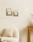 Mukhendu Stripe 4x6 Black White Picture Frame - Carved Bone