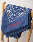 Denim Blue Chainstitch Bandana
