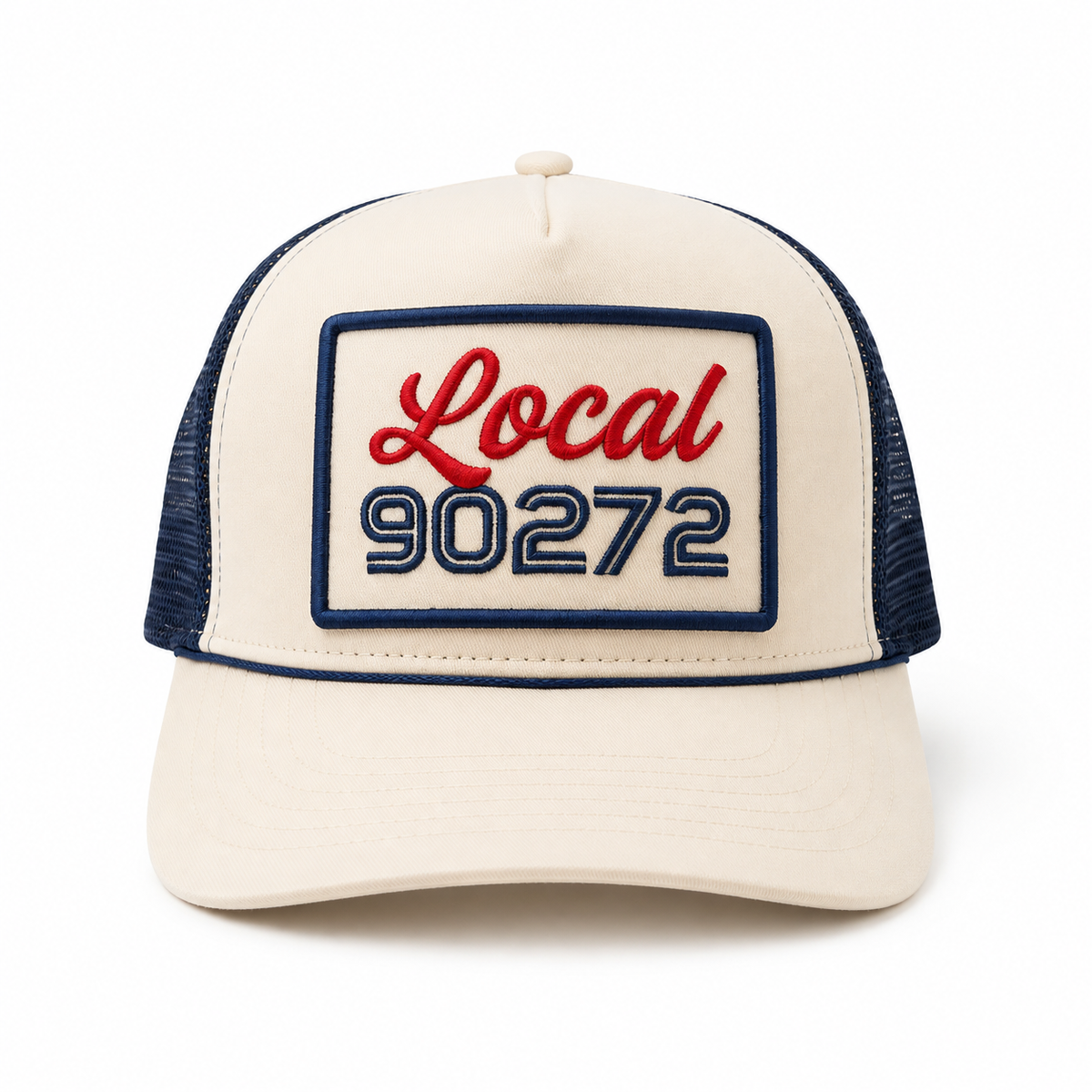 CREAM &amp; NAVY Pali Trading Post x SoulByrd Trucker Hat | Limited Edition Pacific Palisades Hat