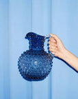 Hobnail Glass Pitcher | Midnight Blue | 2L | Vintage Jug