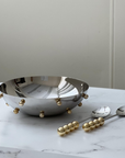 Stainless Steel Bowl With Gold Balls
