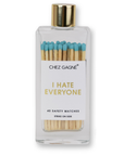 I Hate Everyone - Glass Bottle Safety Matches - Aqua
